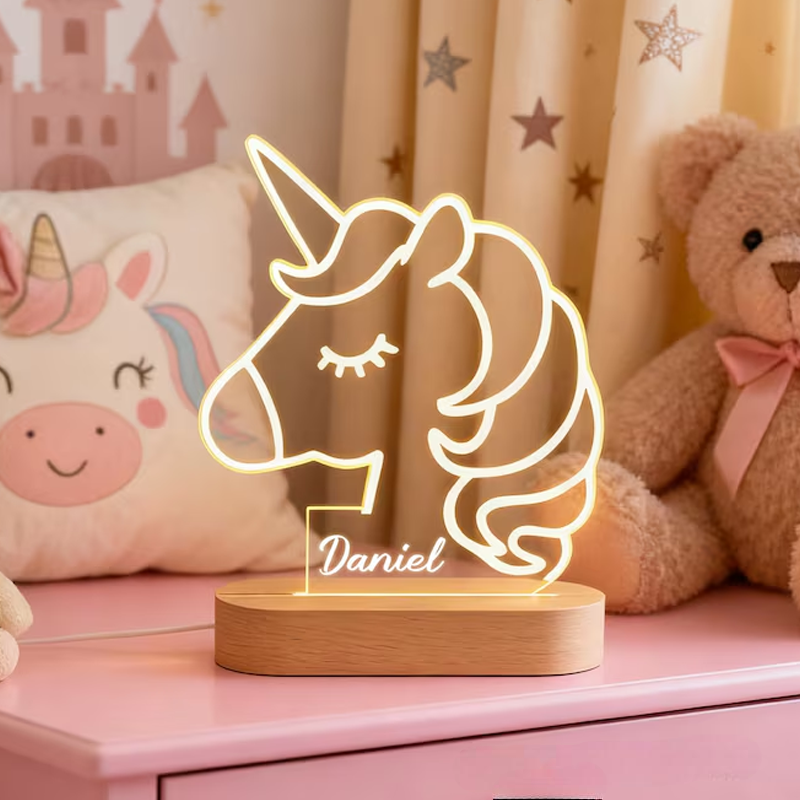 Personalized Dream Horse Night Light Light New Baby Girl Gift Kids Bedroom Lamp