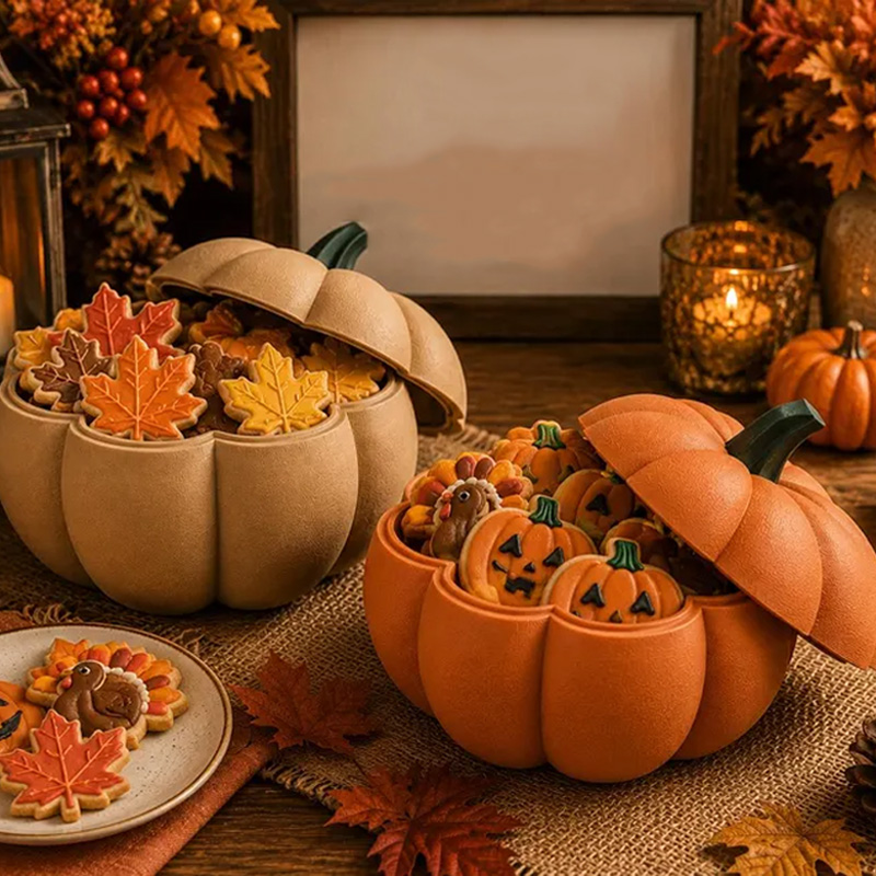 Personalized Pumpkin Cookie Jar Autumn Storage Container Festive Candy Bowl For Halloween Thanksgiving Decor