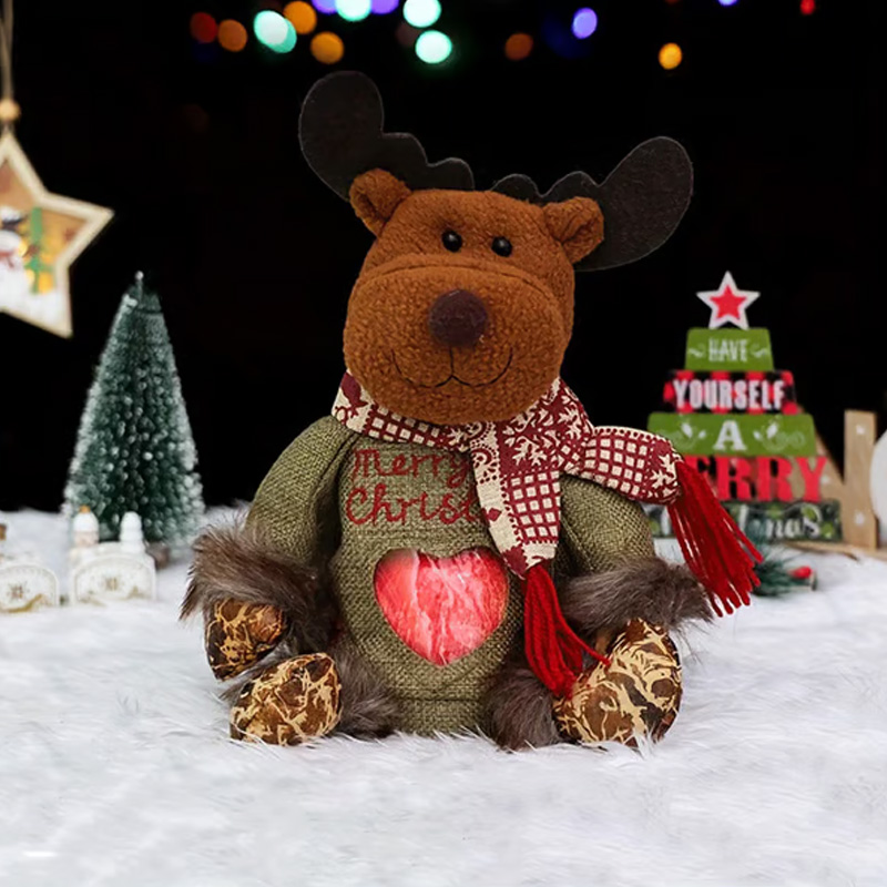 Christmas Gift Bag Holiday Stuffed Animal Cute Winter Decoration Gift Christmas Gift for Kids