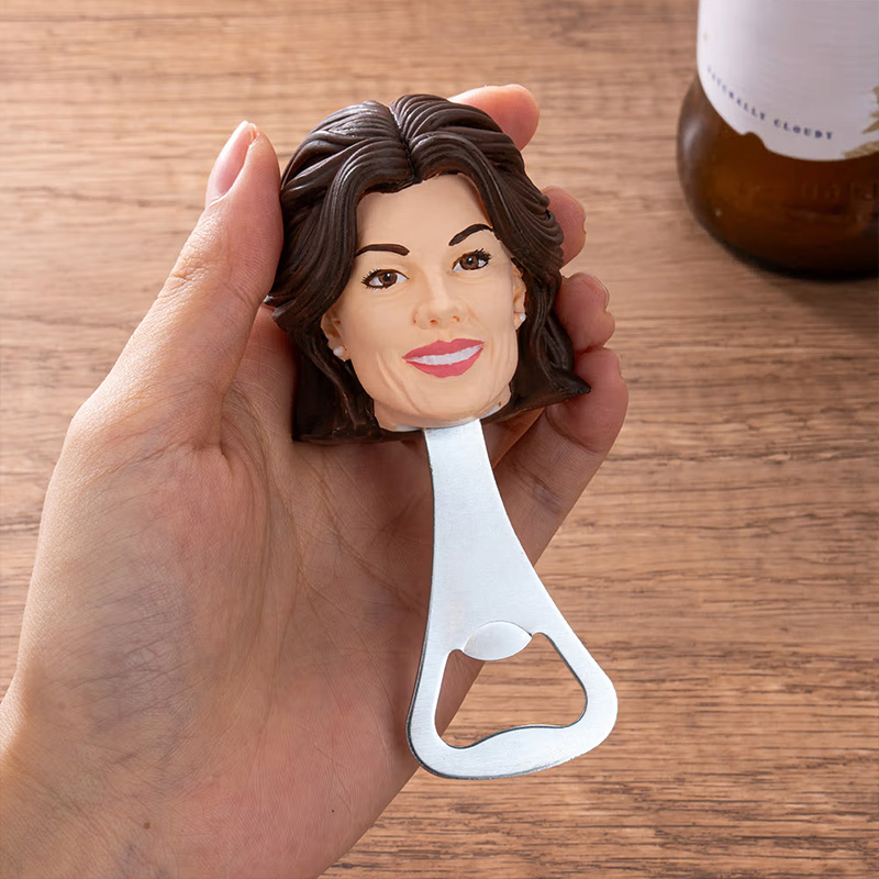 Personalized 3D Family Bobblehead Portrait Photo Bottle Opener Bottle Stopper Anniversary Father's Day Birthday Gift for Drinking Enthusiasts