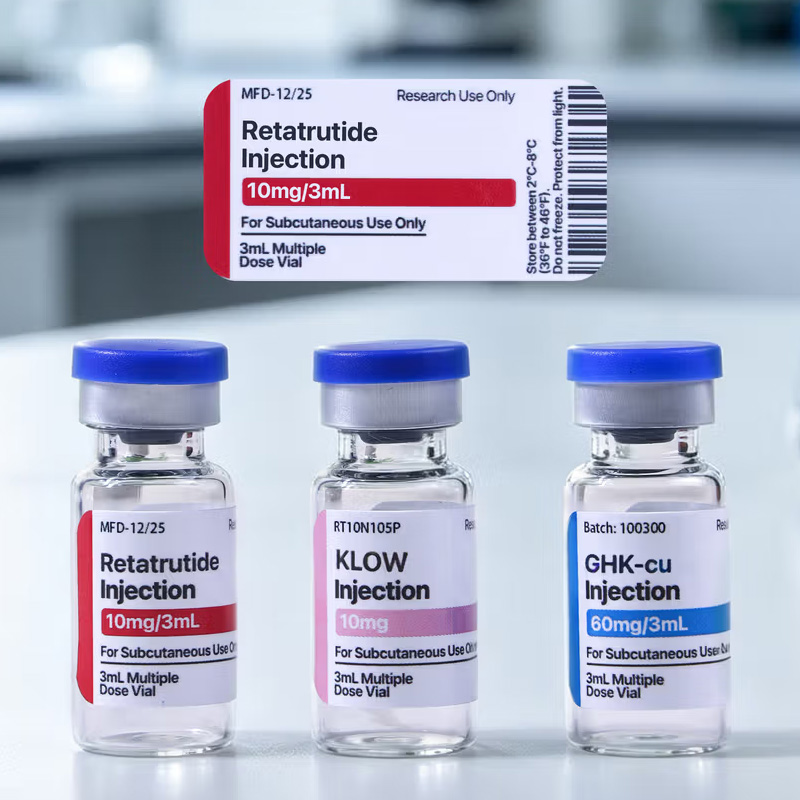Personalized Multicolor Peptide Drug Bottle Label with Text Medication Organization Daily Use Birthday Gift for Diabetes Patients Caregivers