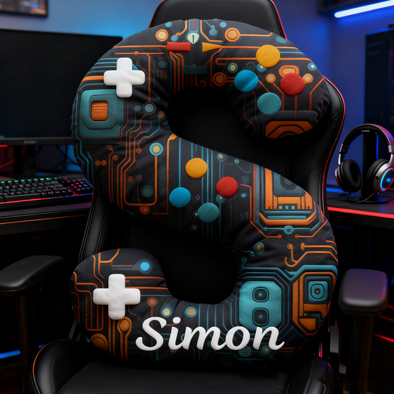 Personalized Gaming Circuit Themed Pillow Computer Technology Enthusiasts Gifts for Game Geek Lover