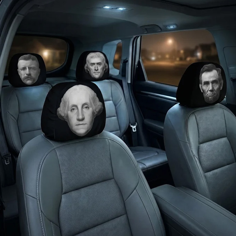 Personalized Car Headrest Covers Halloween Patriotic Passengers 