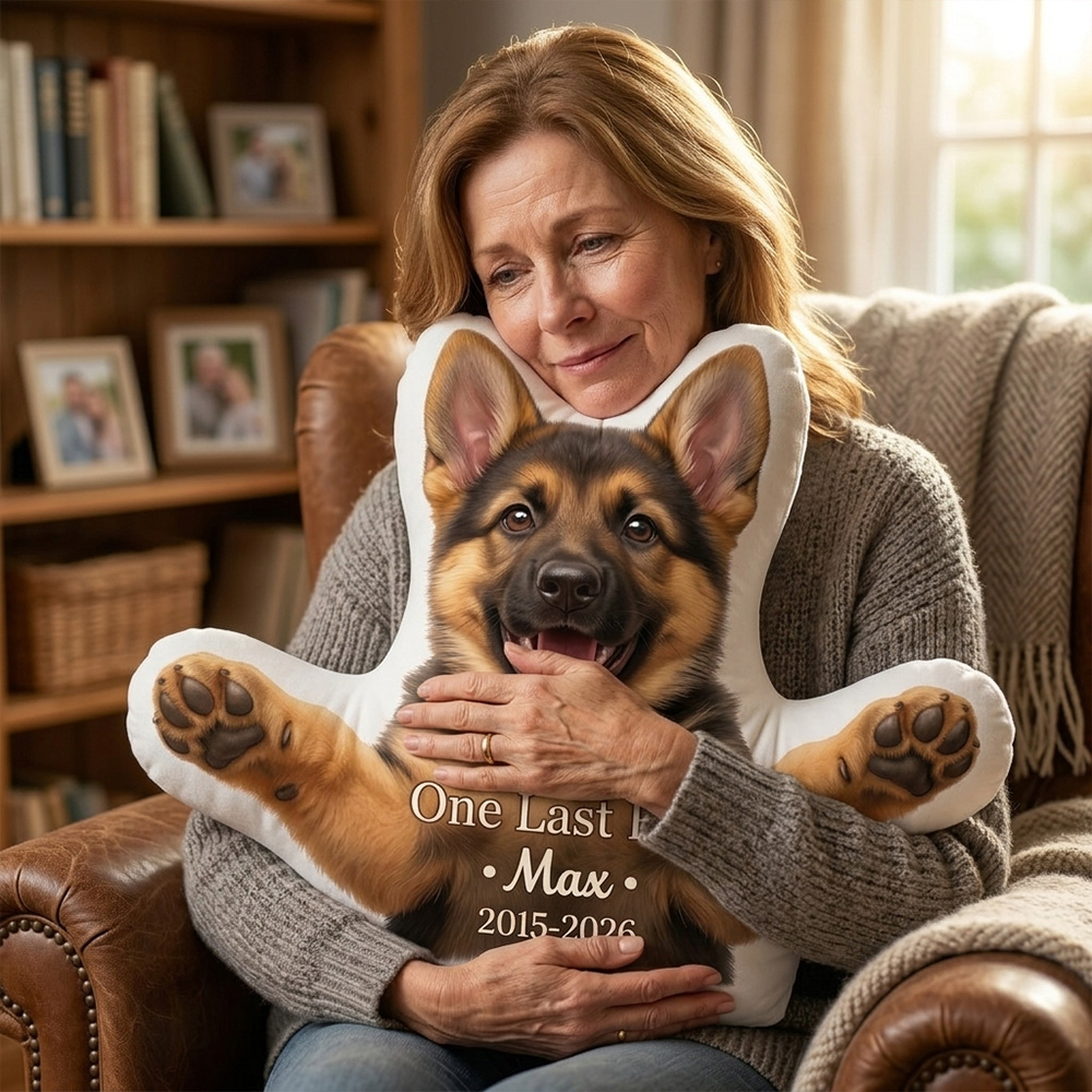 Personalized Dog Memorial Pillow Custom Pet Name One Last Hug Keepsake Photo Cushion Remembrance Gift