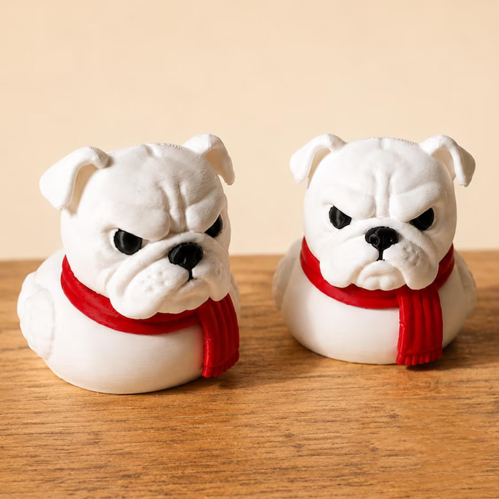 Pet Duck Figurines Cute Puppy Duck Hybrid Mini Ornaments Red Scarf Funny Desk Decor Novelty Gift For Dog Lovers