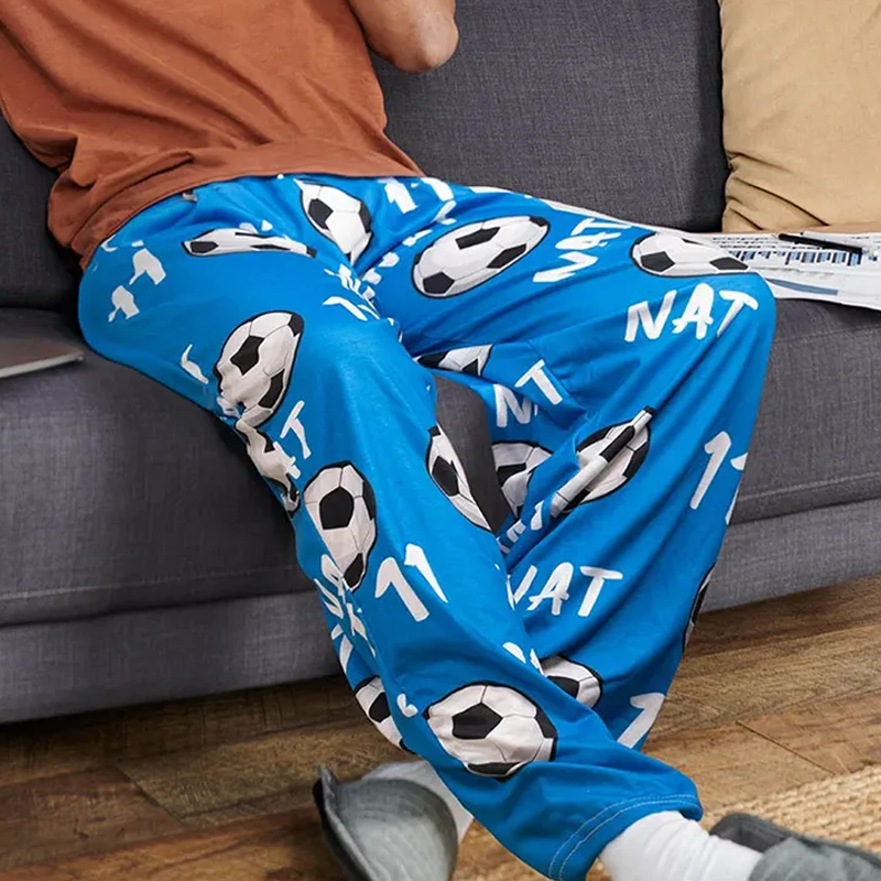 Personalized Sports Themed Pajama Pants with Custom Name and Number 