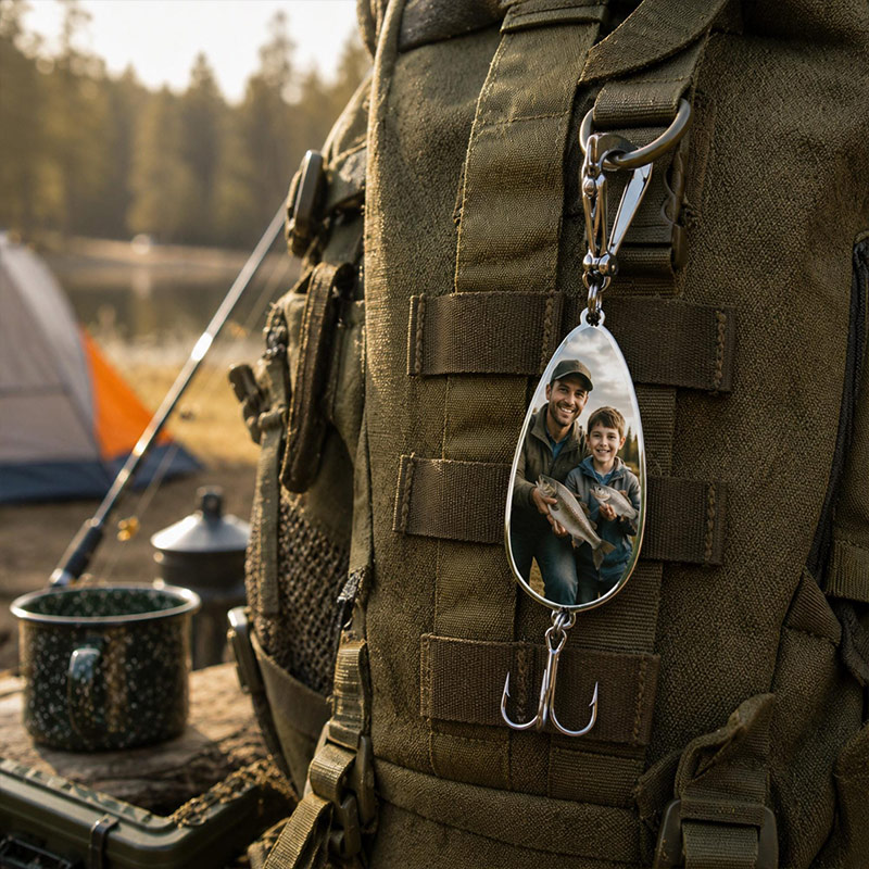 Personalized Photo Fishing Lure Custom Fish Hook Gift for Dad Grandpa Gift Father's Day Keepsake Angler Memorial Gift