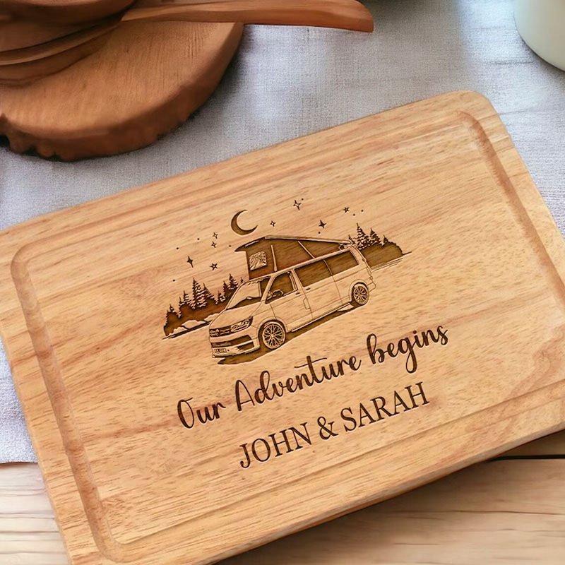 Personalised Transporter Camper Van Pop Top Campervan Chopping Board Gift Couple Outdoor Lovers Gift