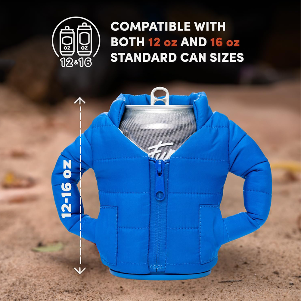 Personality Puffy Beer Jacket Insulated Can Cooler Novelty Puffer Vest Sleeve For Beer And Cans Fun Gift For Beer And Cola Lovers