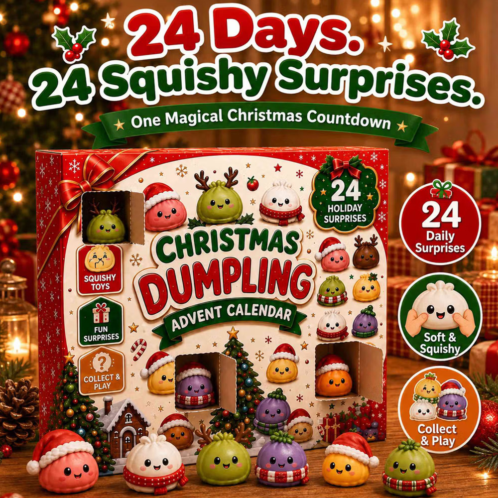 Personalized Christmas Dumpling Advent Calendar Squishy Toy Countdown Box Cute Kawaii Collectible Holiday Gift For Kids Toddlers Families