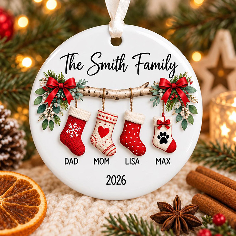 Personalized Family Christmas Ornament 2026 Custom Family Name Ornament  Stocking Ornament Family Keepsake Gift Family Xmas Gifts