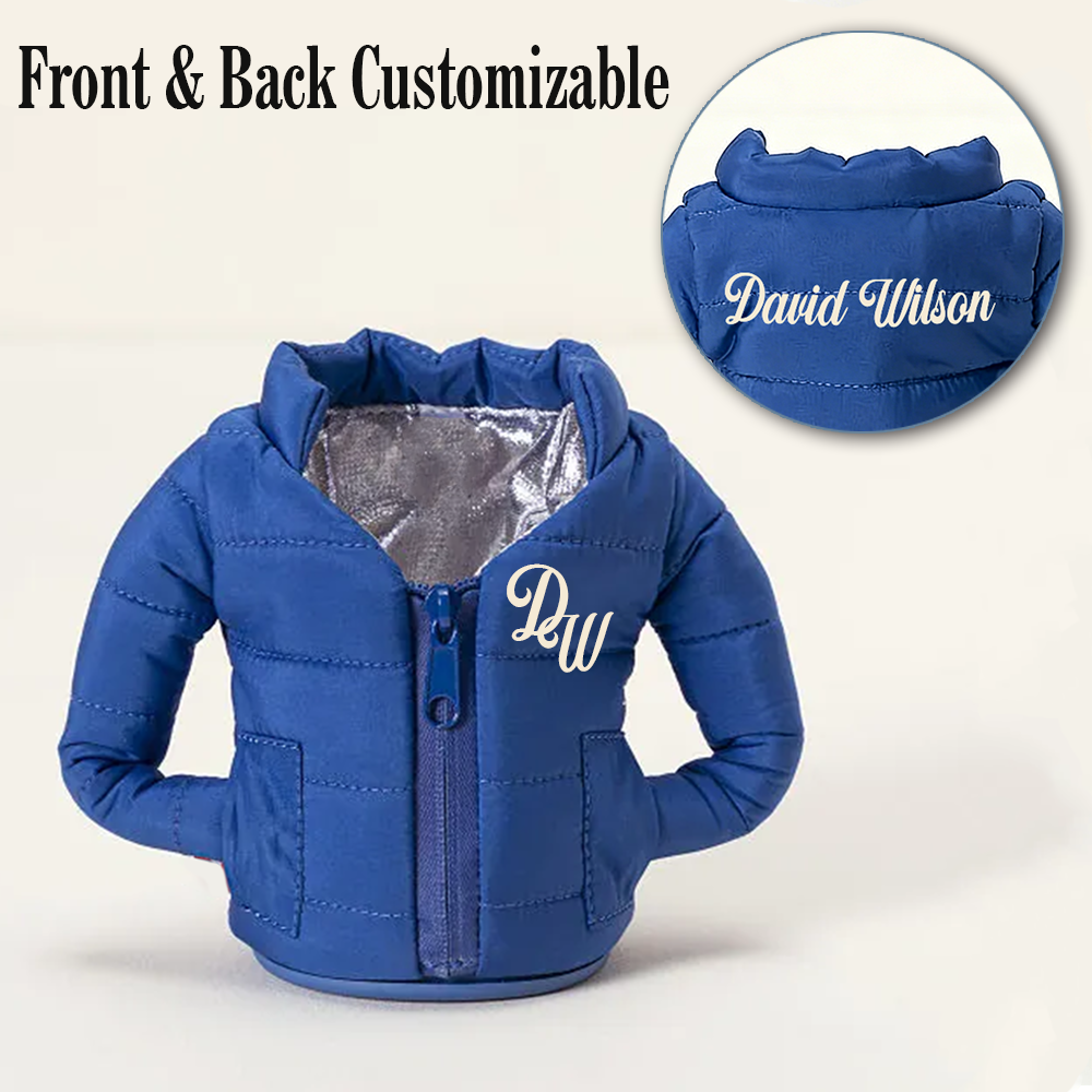 Personality Puffy Beer Jacket Insulated Can Cooler Novelty Puffer Vest Sleeve For Beer And Cans Fun Gift For Beer And Cola Lovers