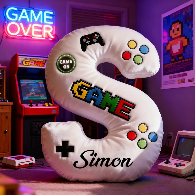 Personalized Children's Alphabet Pillow Gift for Game Lover