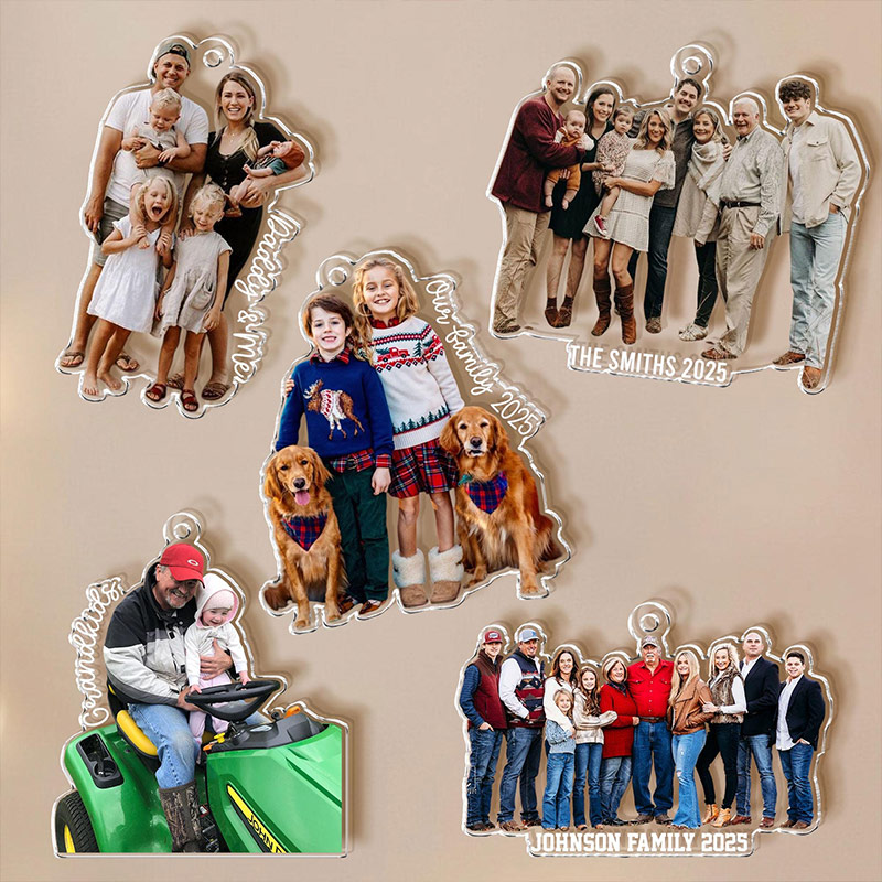 Personalized Acrylic Photo Ornament: Family Christmas 2026 Gift