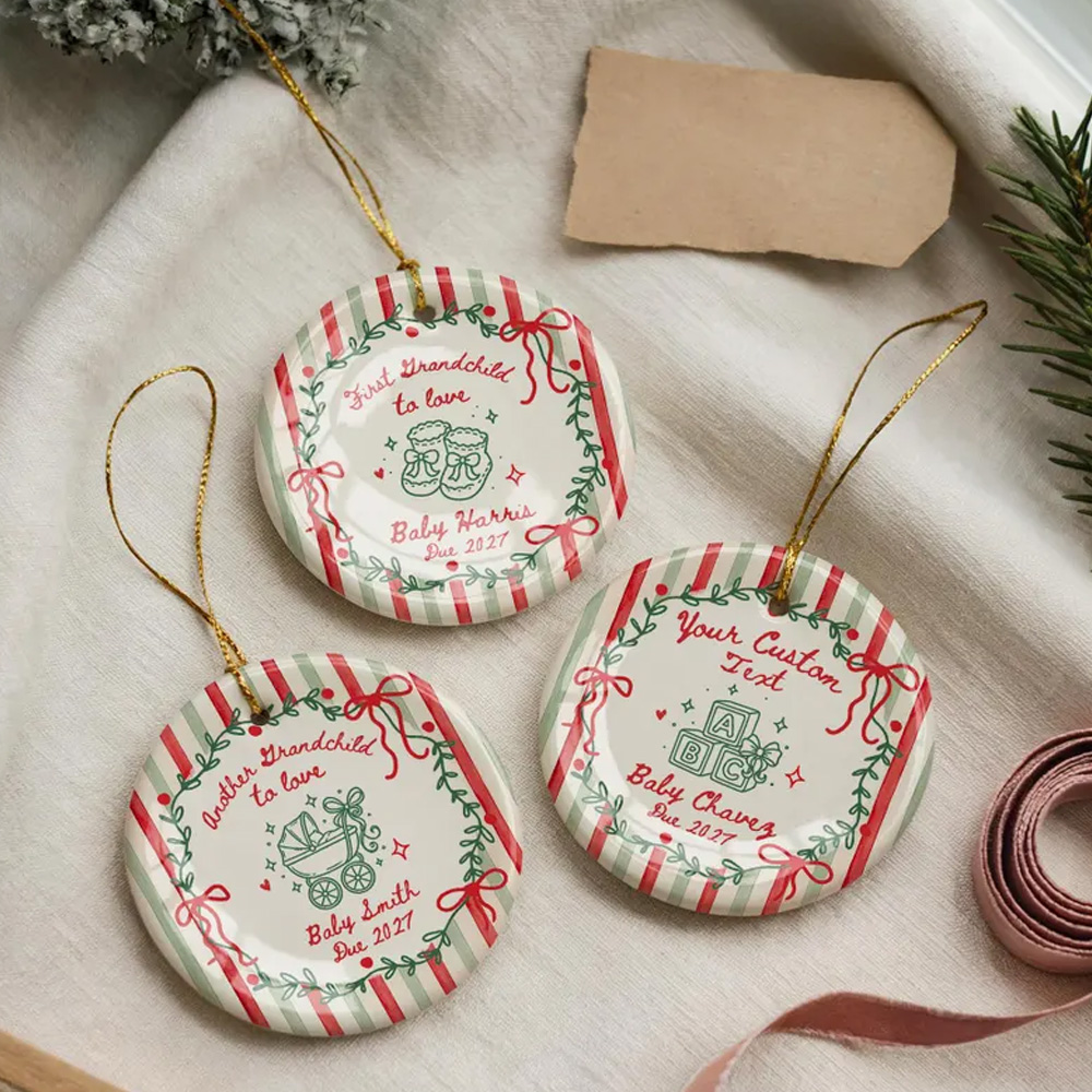 Promoted to Grandparents Again Ornament One More Grandchild to Love Pr
