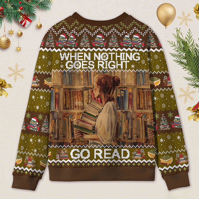 Personalized Reading Heals All Ugly Sweater Librarian Gift Holiday Gift for Book Lovers