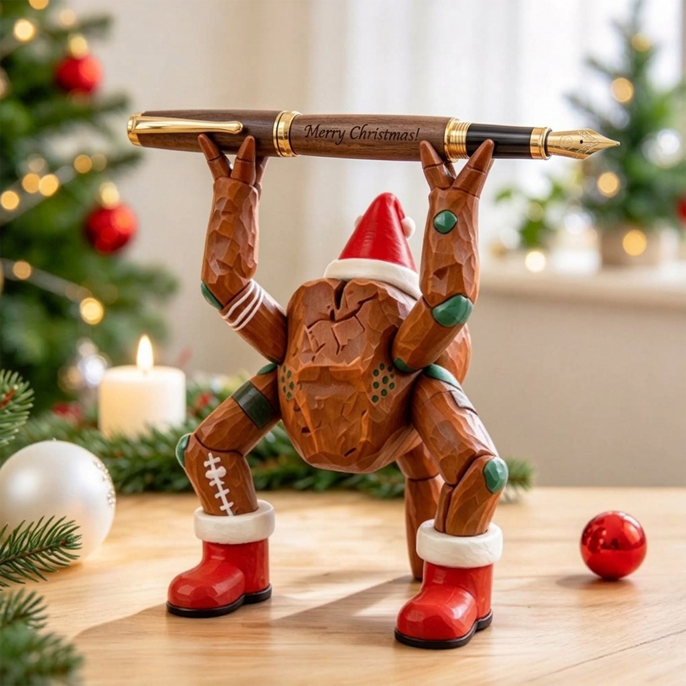 Personalized Christmas Funny Desk Buddy Clay Style Geek Office Gift Quirky Pen And Eyeglass Holder For Fans Rocky Eyeglass Holder Cute 3D Printed Holiday Desk Ornament Fun Santa Boots Spectacle Stand