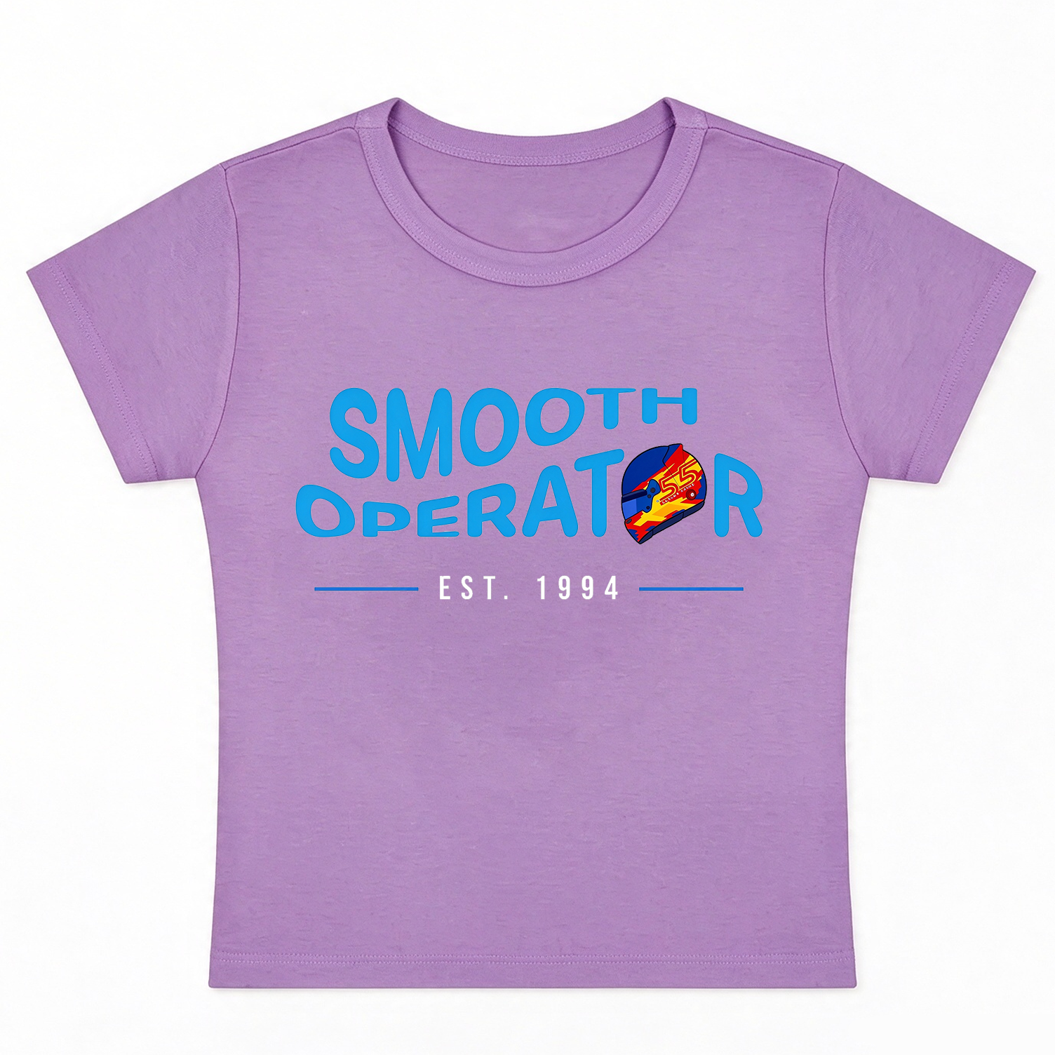 F1 Smooth Operator Baby Tee, Carlos Sainz #55 Inspired Cropped T-shirt, Formula 1 Racing Women’s Crop Top, F1 Fan Gift