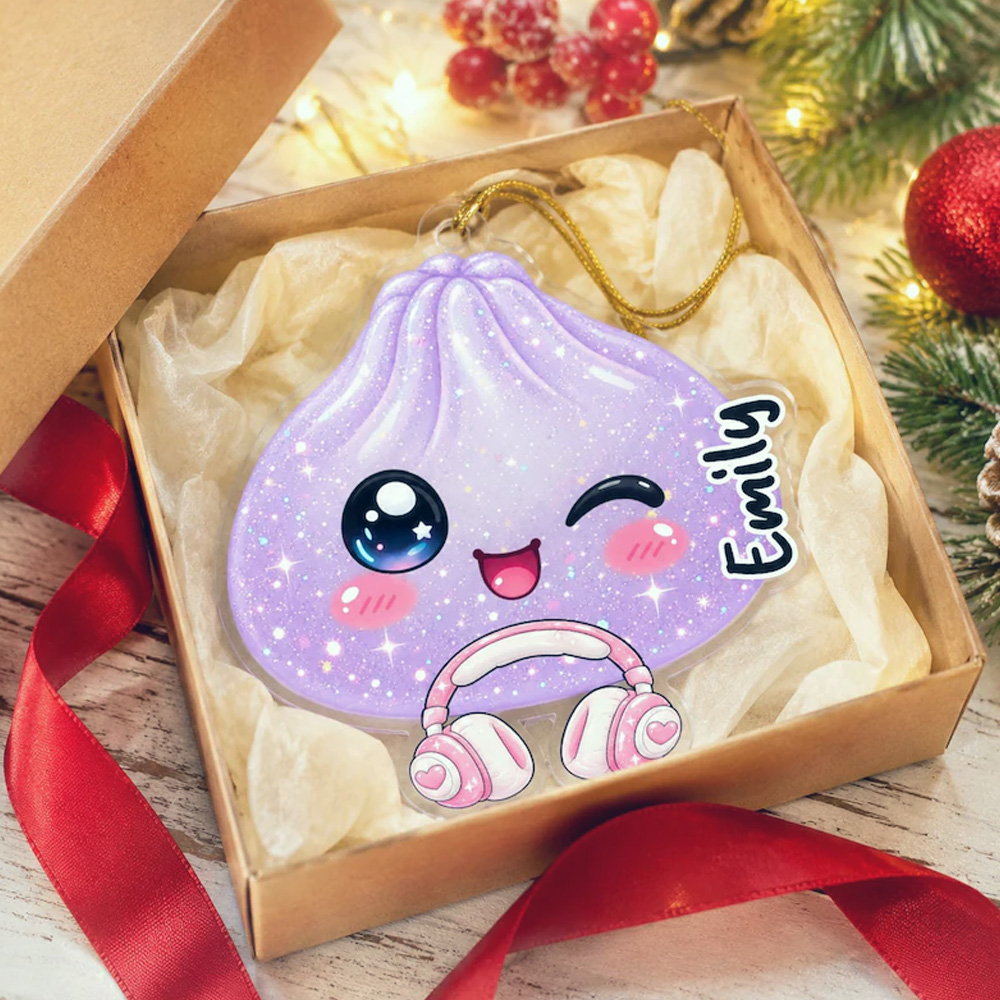 Personalized Cute Dumpling Ornament With Custom Name Colorful Holiday Tree Keepsake Gift For Kids