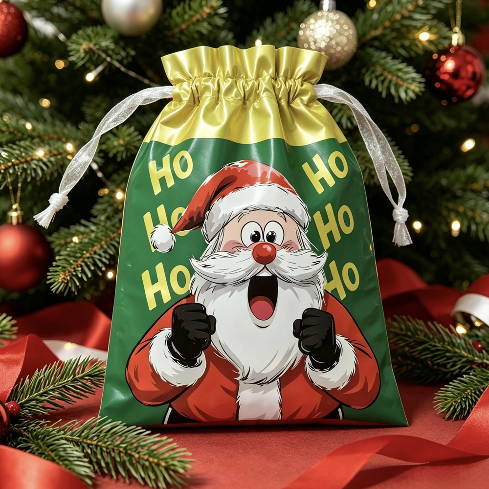 Personalized Santa Suit Gift Sack Large Christmas Present Bag Detail Festive Holiday Storage