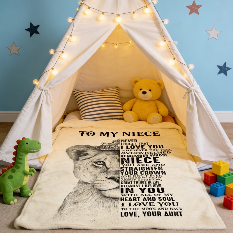 Personalized Custom Letter To My Niece Emotional Quote Blanket For Special Occasion Blanket