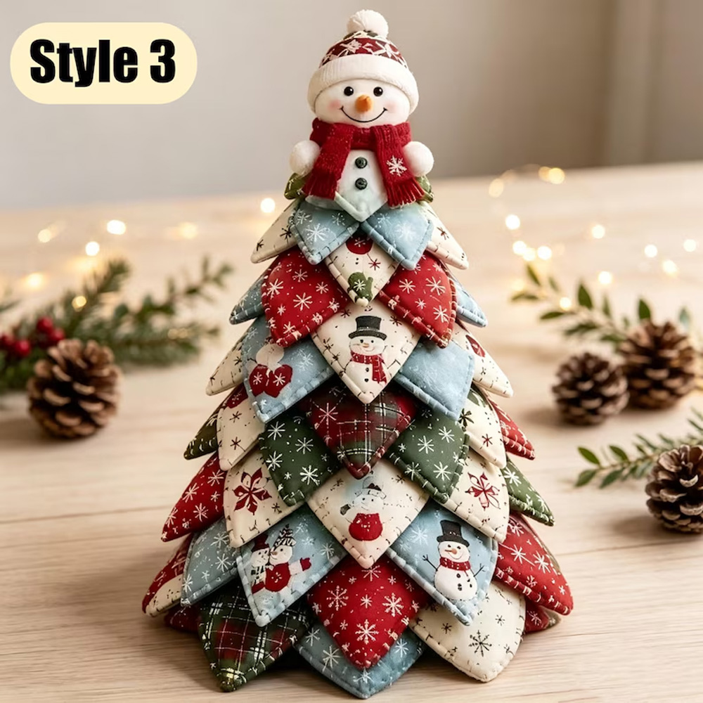 DIY Quilted Christmas Tree Kit Snowman Fabric Christmas Tree Sewing Ki