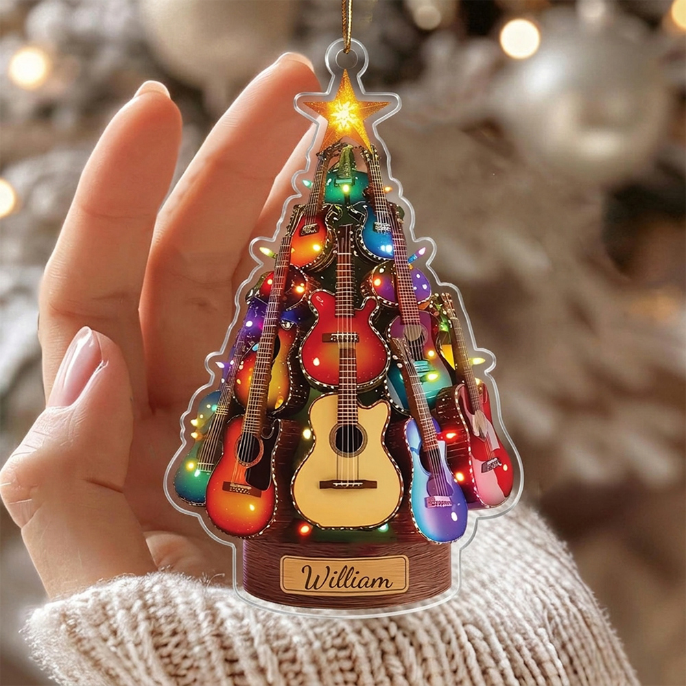 Personalized Classic Guitar Acrylic Ornament Guitar Player's Gift