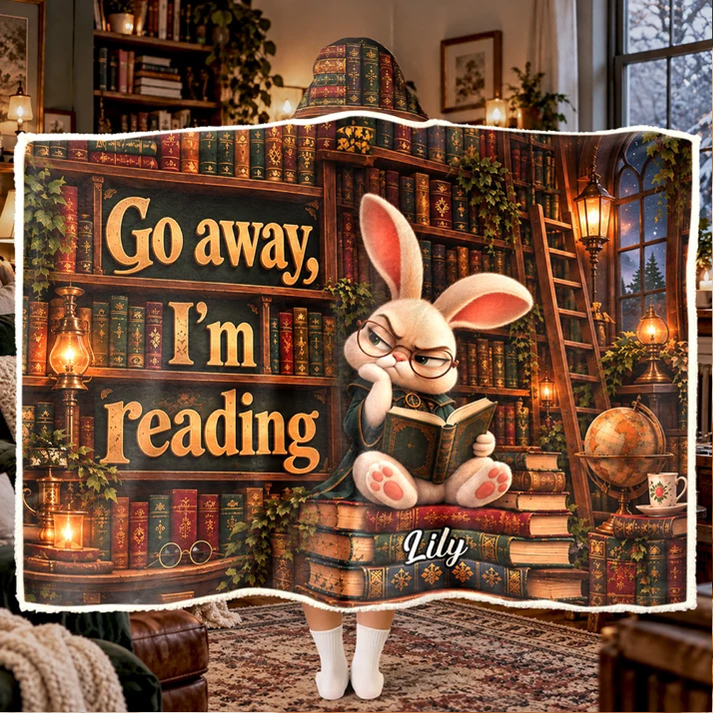 Personalized Blanket Shhh... I’m Reading Funny Reading Blanket For Book Lovers