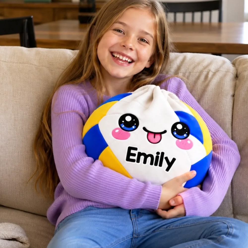 Personalized Shaped Pillow Custom Name Kawaii Sports Ball Gifts for Kids