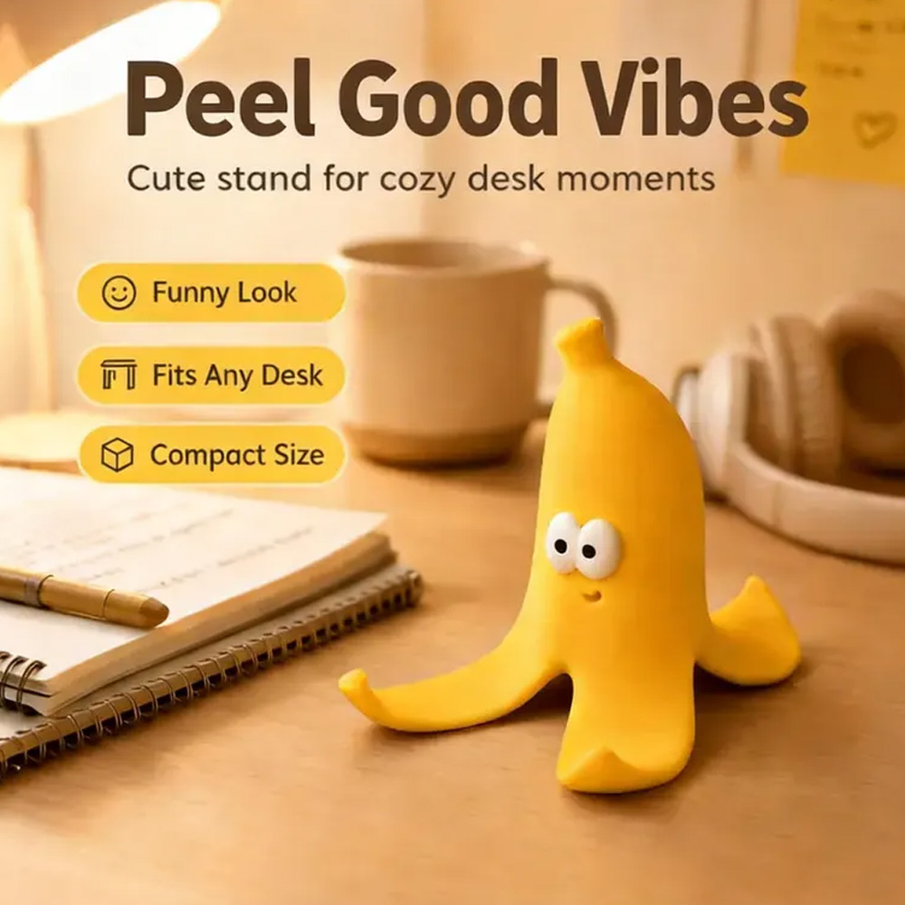 Cute Banana Phone Holder Stand Funny Kawaii Desk Accessory Gift for Her