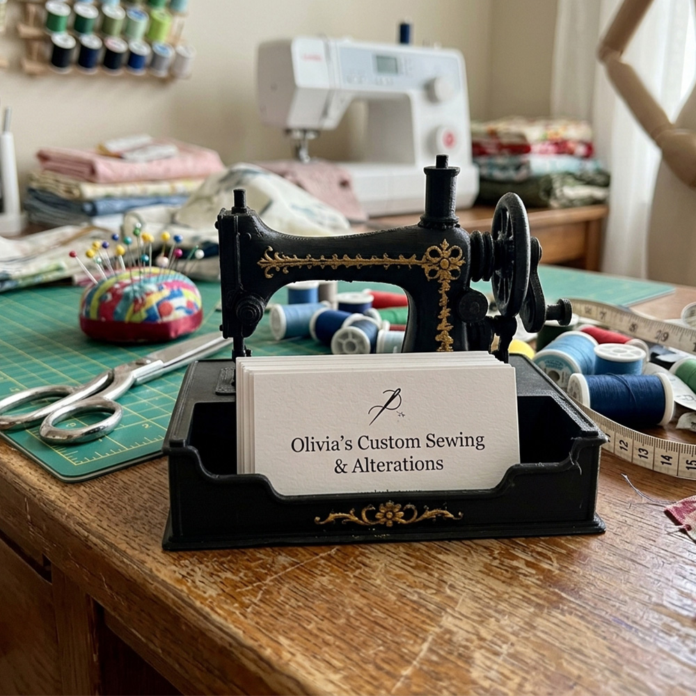 Antique Sewing Machine Business Card Holder