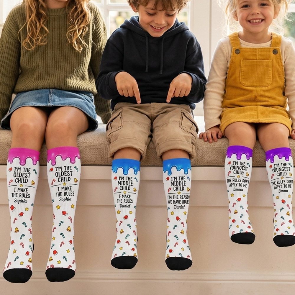 Personalised Gifts for Siblings Brother Sister Rules Socks