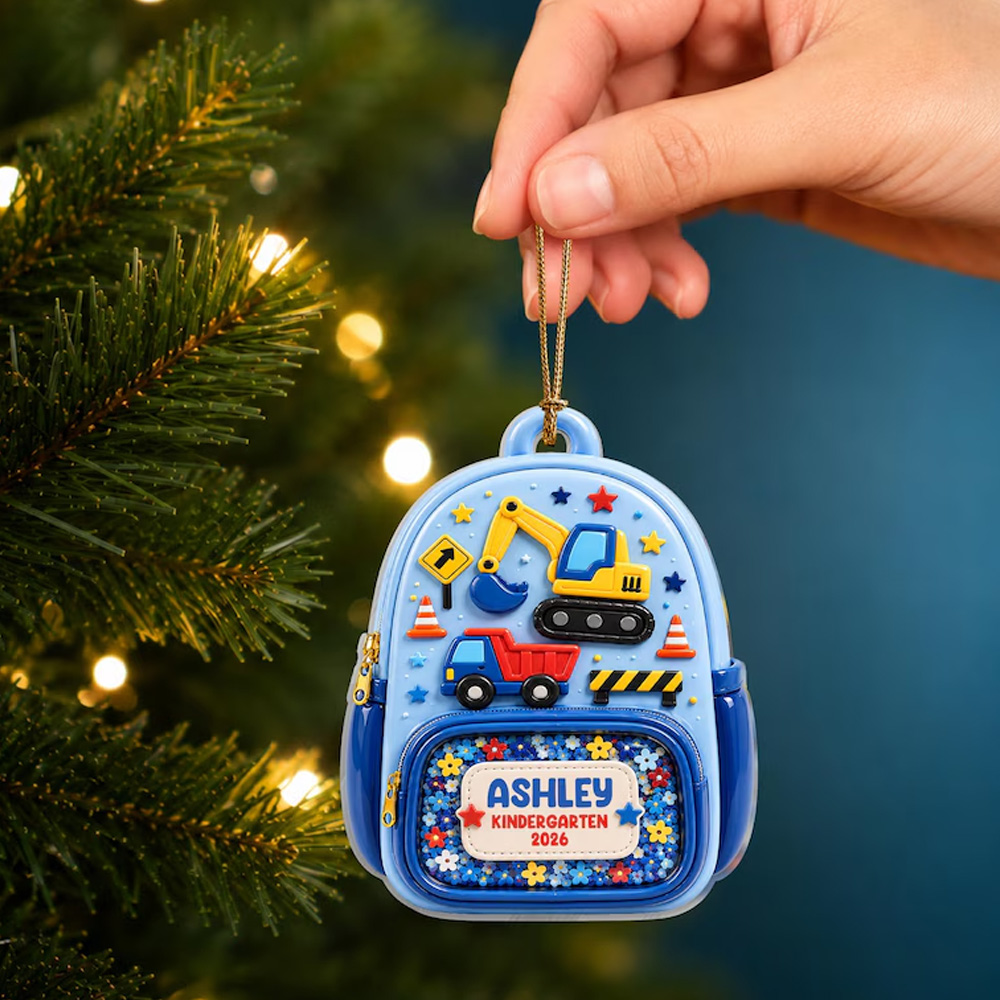 Personalized Backpack Ornament 2026 Kindergarten Ornament First Day of School Gift Class Of 2026 2D Acrylic Christmas Keepsake for Kids