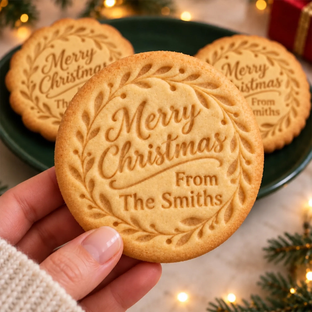 Personalized Christmas Cookie Stamp Custom Family Name Christmas Cookie Gifts