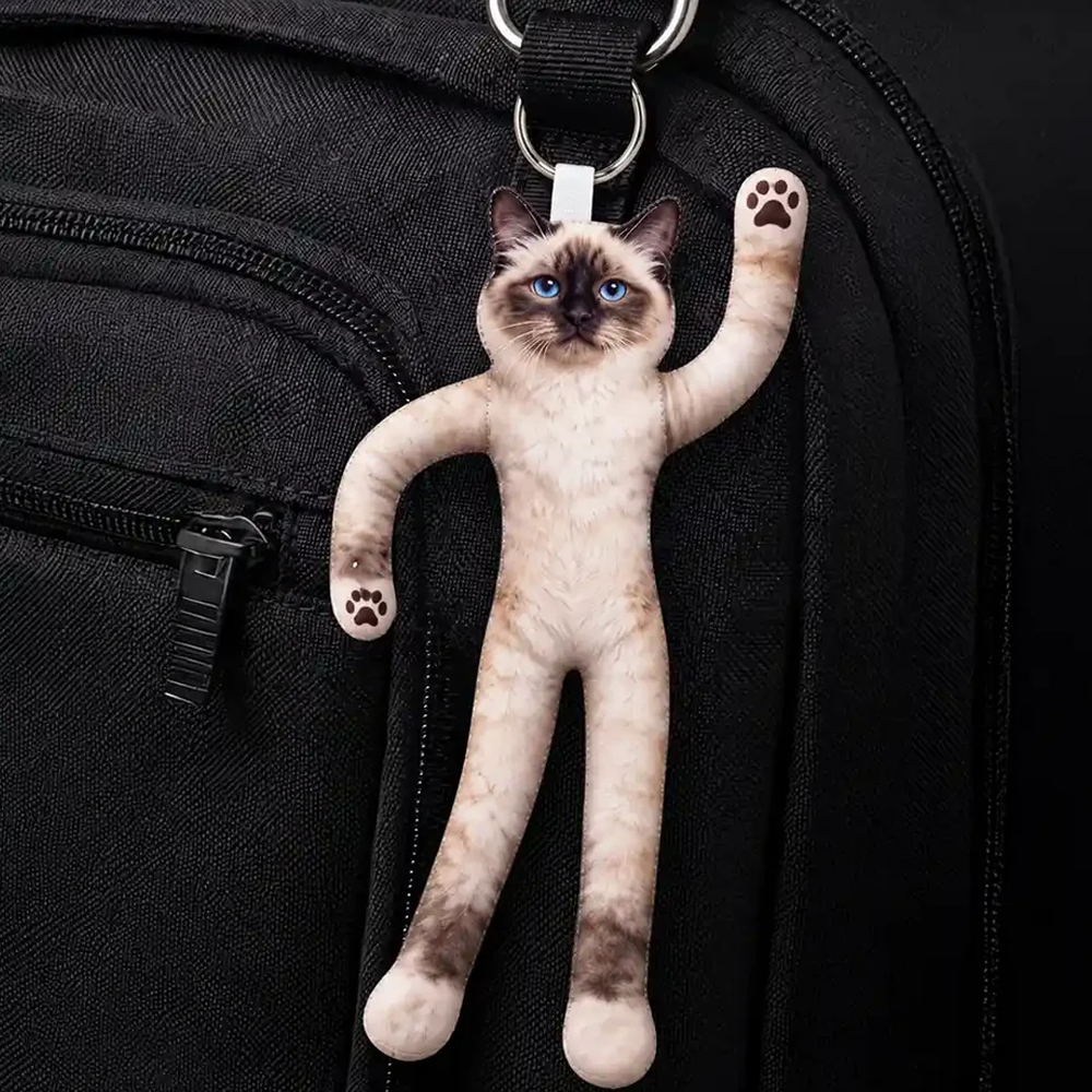Personalized Custom Photo Pet Squishy Toy Poseable Plush Doll Keychain Funny Gift For Dog Mom Dad Cat Lover