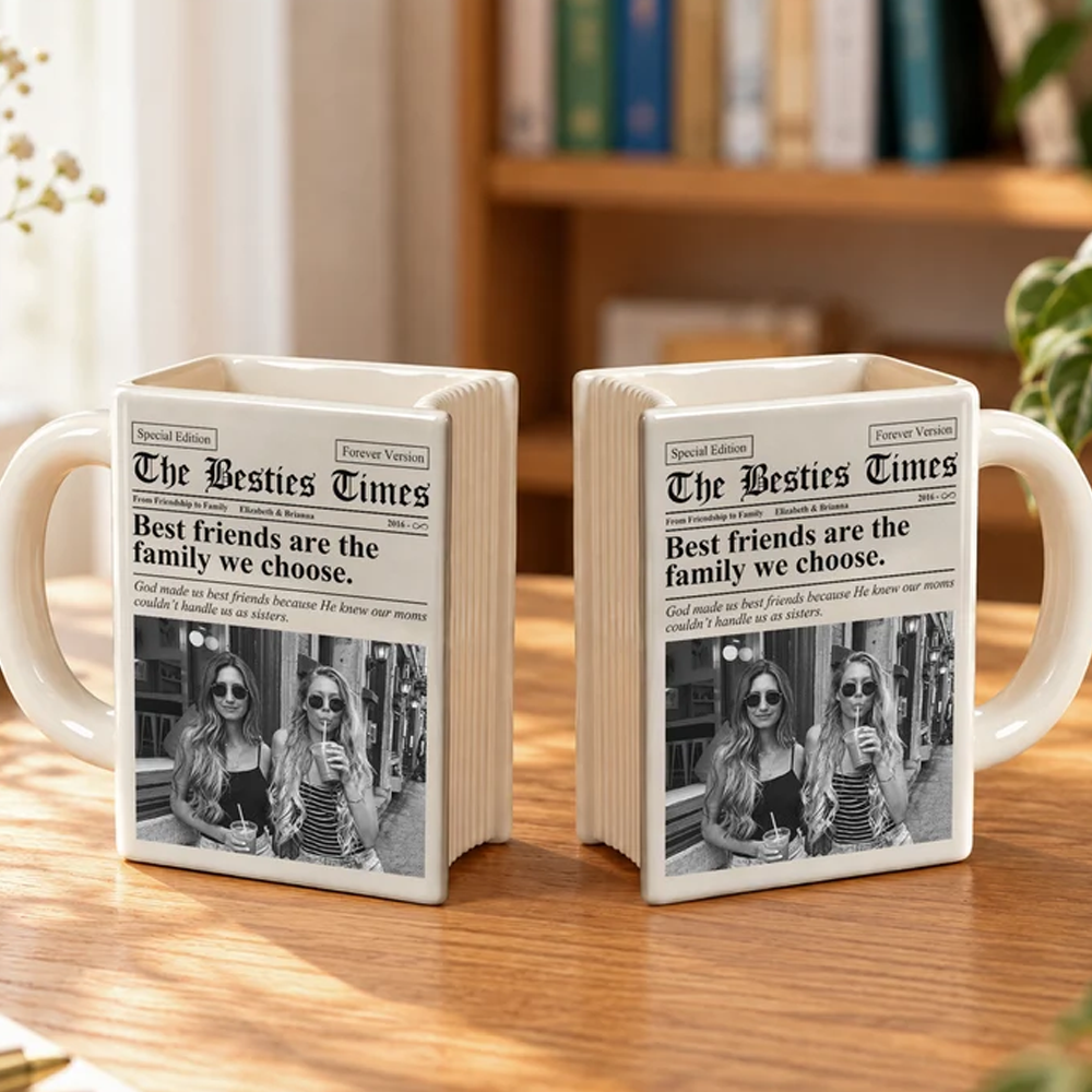 Personalized Mug Friendship Newspaper Custom Photo Best Friend Keepsake Gift For Her