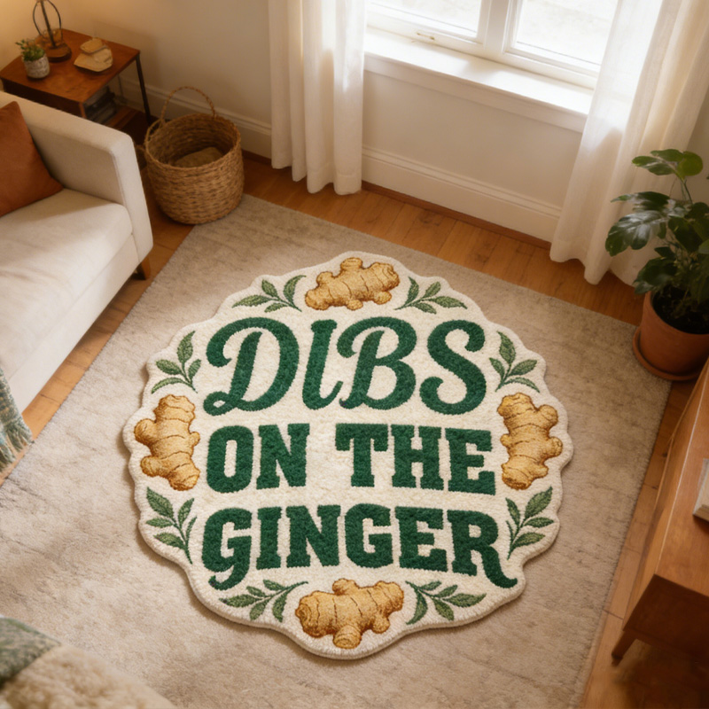 Dibs On The Ginger Funny Green Leaf Irish St Patricks Day Custom Name Cozy Playroom Decor Carpet Rug for Family