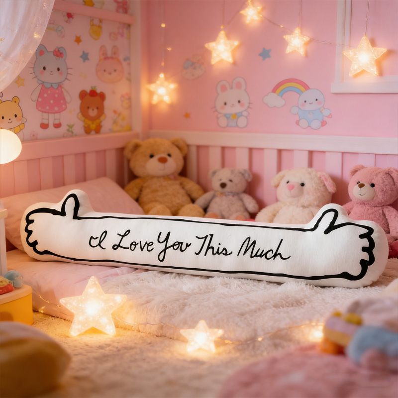 Personalized I Love You This Much Long Arms Hug Custom Name Soft Decorative 3D Print Pillow