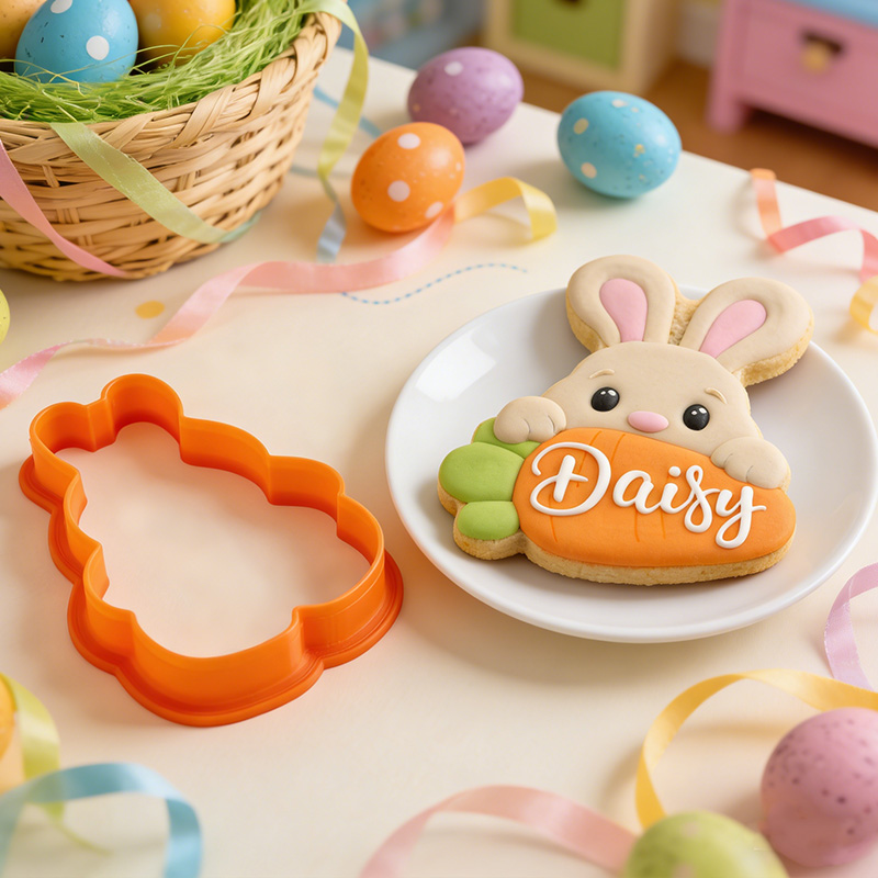 Adorable Bunny With Carrot Kids Easter Celebration Cookie Cutter