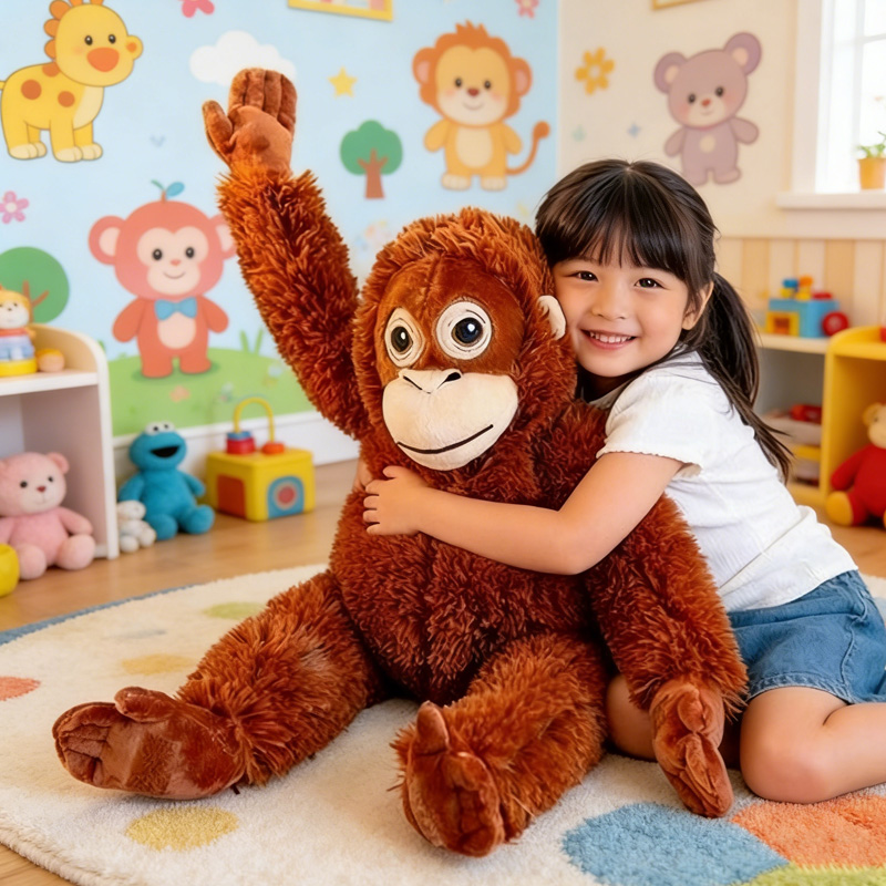 Soft Plush Brown Stuffed Animal Cute Custom Name Gift for Kids Room Decor Punch Monkey Doll Gifts for emotional comfort