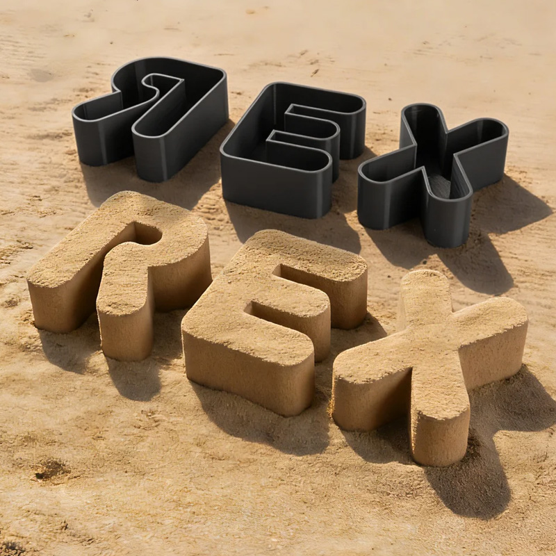 Personalized Multicolor Alphabet 3D Printed Sand Mold Beach Toys Vacation Essentials Birthday Gift for Family Kids