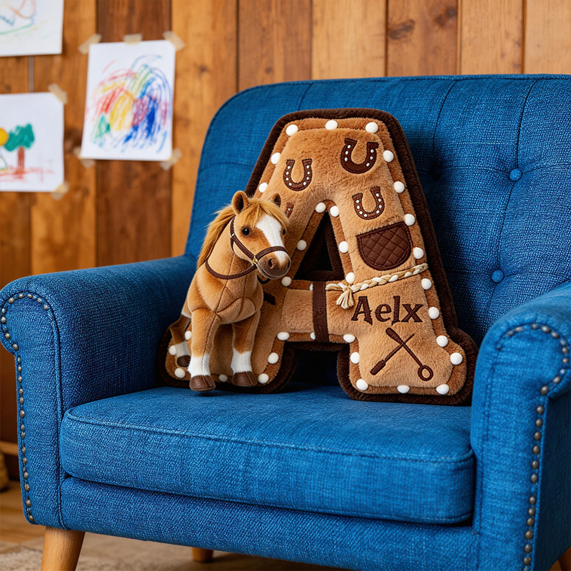 Personalized Western Cowboy Horse Riding Custom Name Gift for Kids Nursery Bedroom Decoration 3D Print Pillow