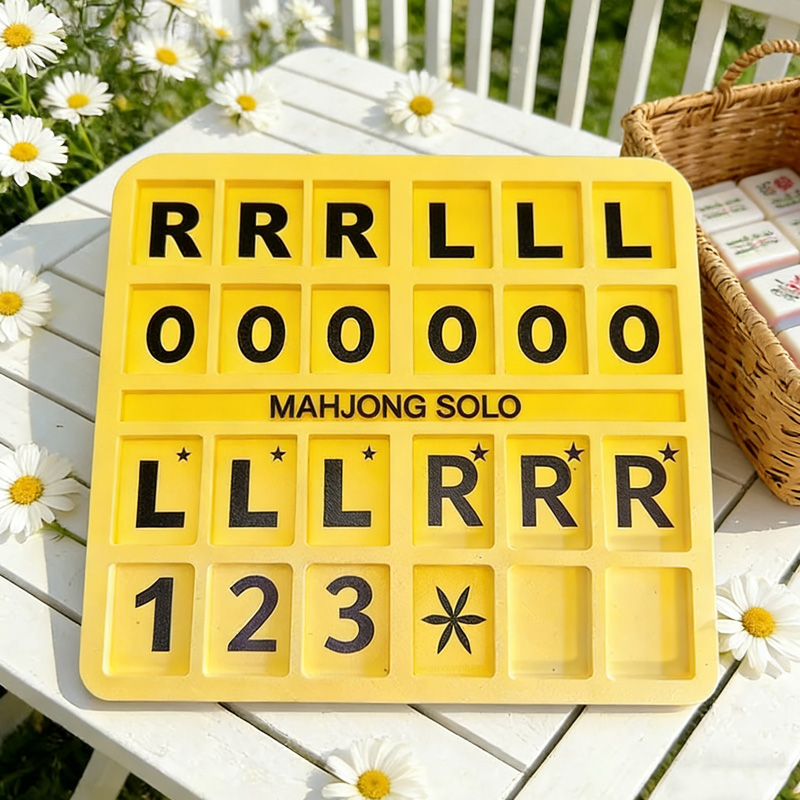 Colorful Mahjong Solo Practice Board Gift for Mahjong Players Fun Table Game Accessory 3D Solo Mahjong Board
