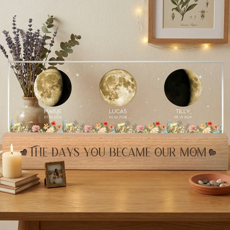 Personalized Moon Phase Lamp Personalized Night Light & Date Keepsake Gift for Mom