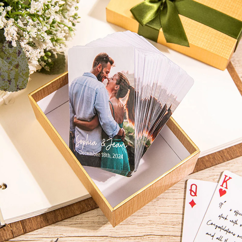 Personalized Wedding Guest Book Alternative Photo Poker Cards Wedding Keepsakes Gift for Her Him