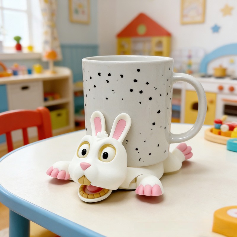 Playful Bunny Shaped Adorable Drink Accessory Cup Holder 3d Printing