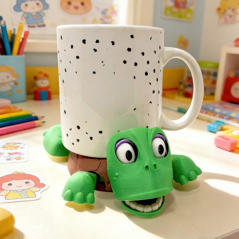 Playful Turtle Shaped Creative Drink Accessory Cup Holder 3d Printing