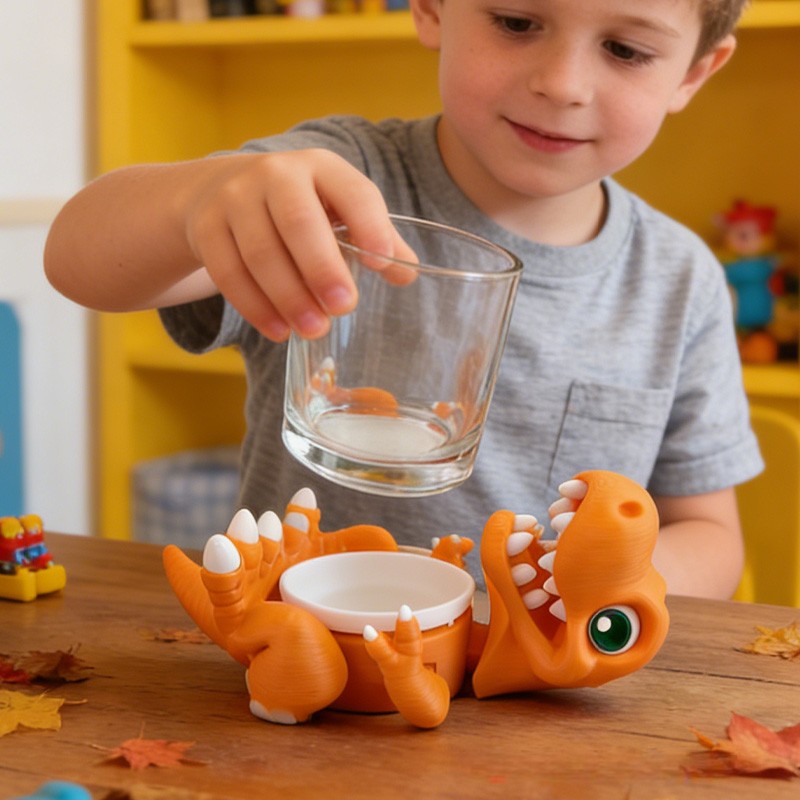 Adorable Dino Figure Children Drink Accessory Cup Holder 3d Printing