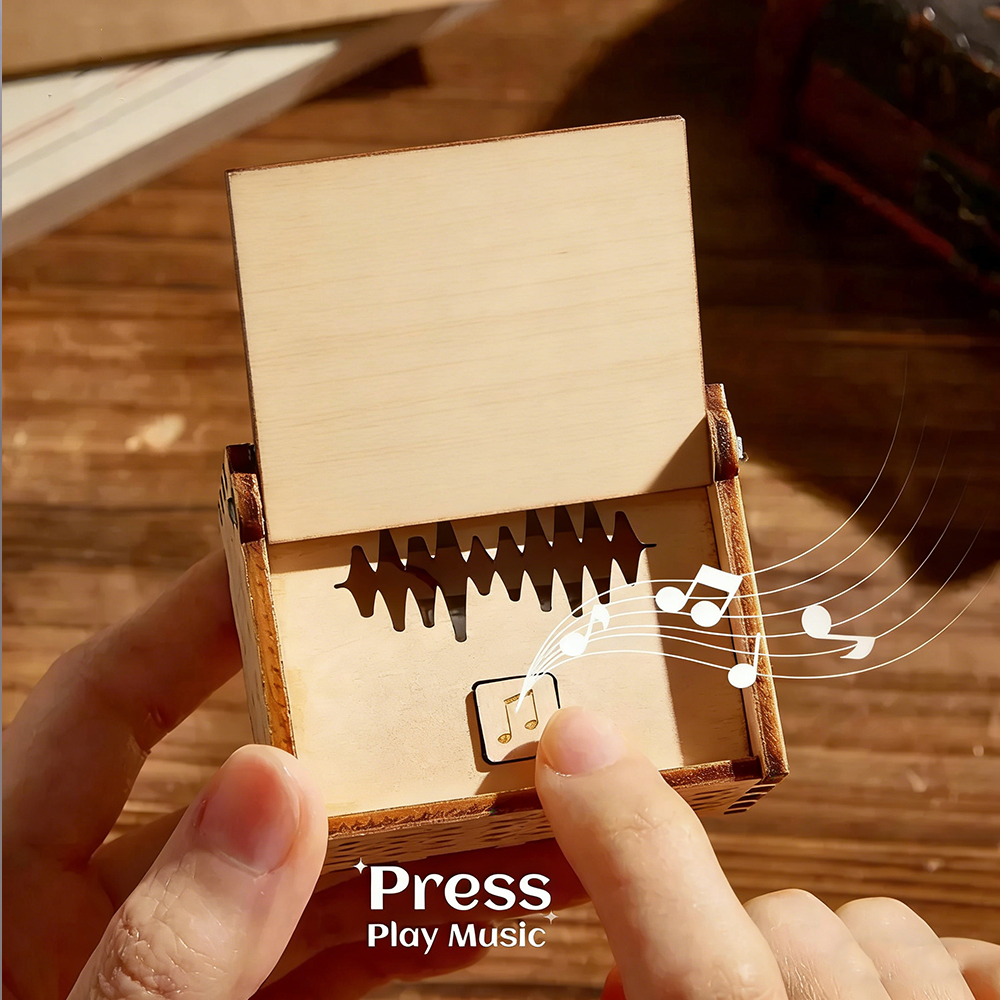 Custom Song Music Box with Photo, Personalized Wooden Music Boxes, Family Gift for Couple, Wedding Song Gift 