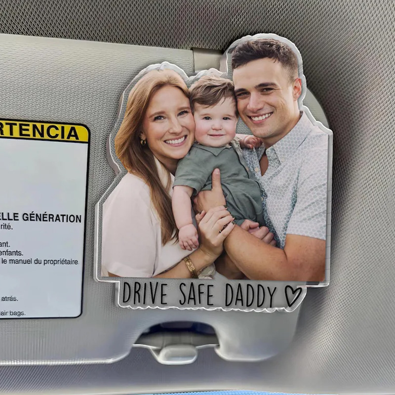 Personalized Custom Photo Picture Memory Keepsake Unique Family Gift Cute Decorative Accessory for Vehicle Personalized Car Visor Clip